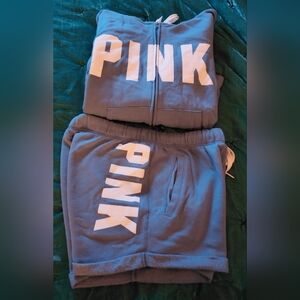 NWOT VS PINK MATCHING LIGHT BLUE SET